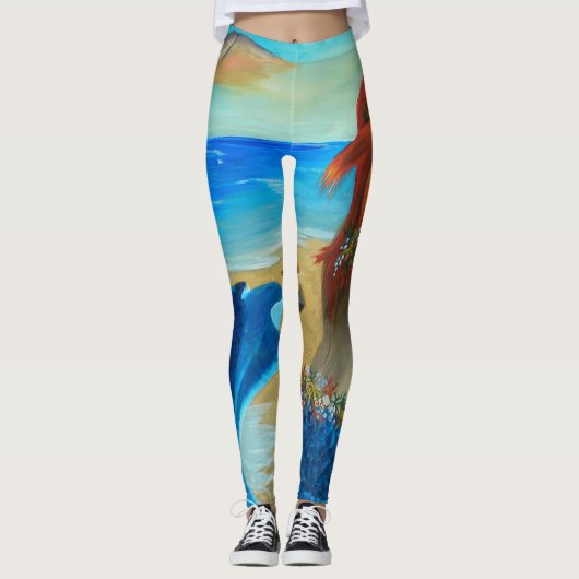 Leggings Guêtres d'océan de guêtres de sirène partout (Devant)