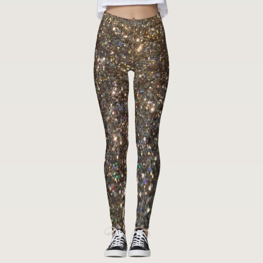 Leggings Guêtres d'or de parties scintillantes de (Devant)