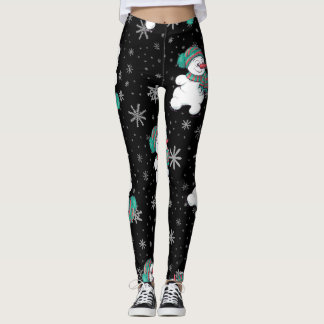 Leggings Guêtres drôles de motif de bonhomme de neige de
