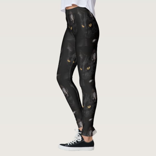 Leggings Guêtres drôles noires de Halloween de plots (Gauche)