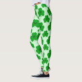 Leggings Guêtres du jour de St Patrick mignon de shamrock (Gauche)