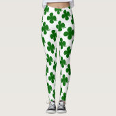 Leggings Guêtres du jour de St Patrick - trèfles classiques (Devant)