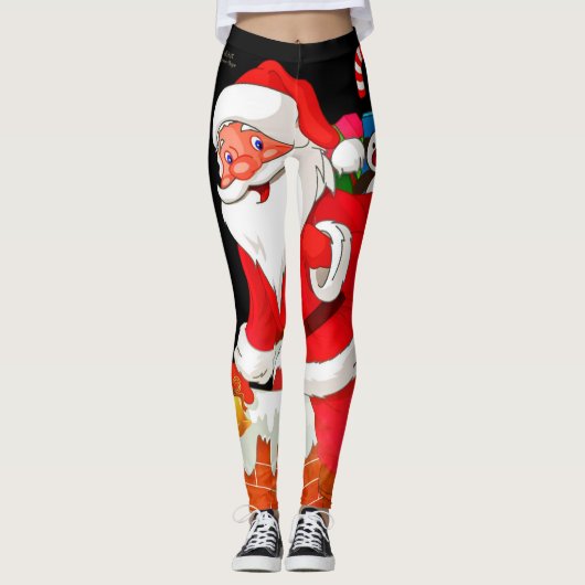 Leggings Guêtres du père noël de Noël (Devant)