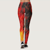 Leggings Guêtres d'un rouge ardent du feu (Dos)