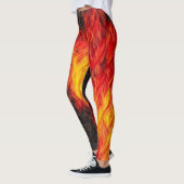 Leggings Guêtres d'un rouge ardent du feu (Gauche)