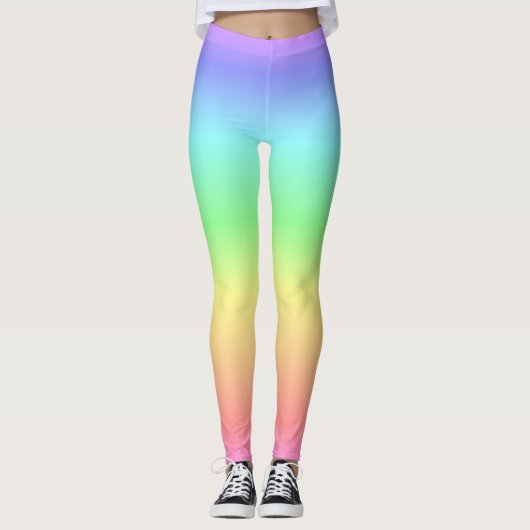Leggings Guêtres en pastel d'arc-en-ciel (Devant)