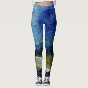 Leggings Guêtres faites sur commande bleues