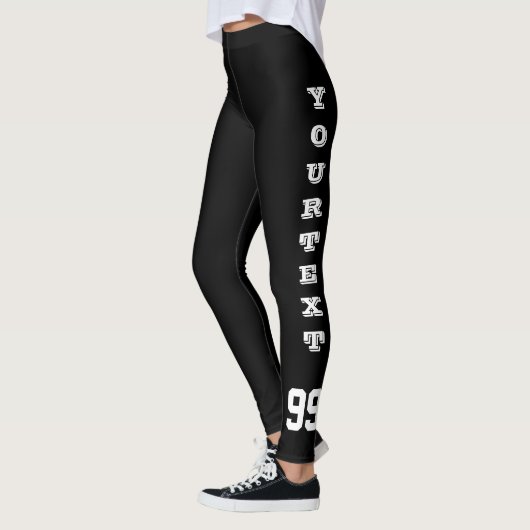 Leggings Guêtres faites sur commande de blanc de noir de (Gauche)