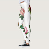 Leggings Guêtres faites sur commande florales et blanches (Gauche)