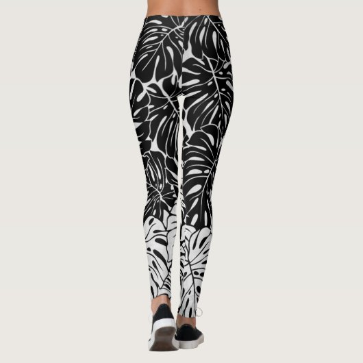 Leggings Guêtres feuillues de B&W (Dos)