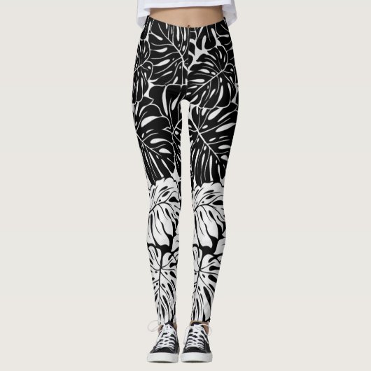Leggings Guêtres feuillues de B&W (Devant)