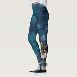 Leggings Guêtres finlandaises de Lapphund (tons bleus)