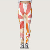 Leggings Guêtres florales avec la fusée (Devant)