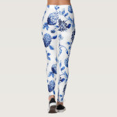 Leggings Guêtres florales bleues de Capri Toile (Dos)