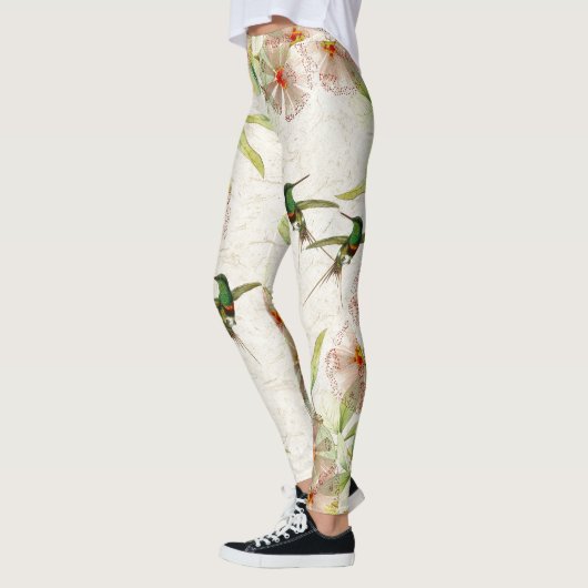 Leggings Guêtres florales de faune d'animaux d'oiseaux de (Gauche)