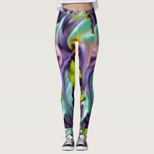 Leggings Guêtres florales de tache (Devant)