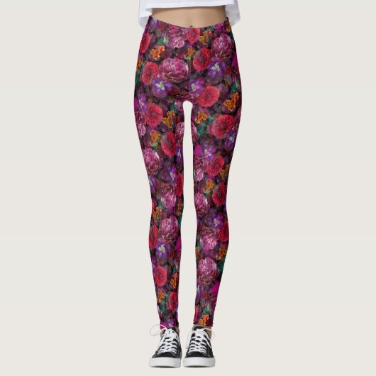 Leggings Guêtres florales détruites par vu de Déjà (Devant)