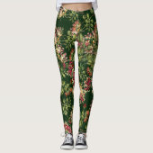 Leggings Guêtres florales d'impression de chèvrefeuille (Devant)