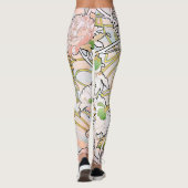Leggings Guêtres florales d'impression de Nouveau Mucha (Dos)