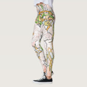 Leggings Guêtres florales d'impression de Nouveau Mucha (Gauche)
