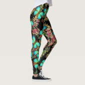 Leggings Guêtres florales d'impression de papillons (Droite)