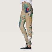 Leggings Guêtres florales d'impression d'oiseau de héron de (Gauche)