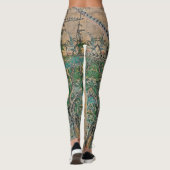Leggings Guêtres florales d'impression d'oiseau de héron de (Dos)