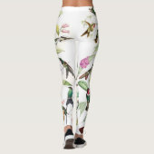 Leggings Guêtres florales d'impression d'oiseaux de colibri (Dos)
