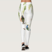 Leggings Guêtres florales d'impression d'oiseaux de colibri (Dos)