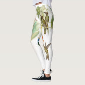 Leggings Guêtres florales d'impression d'oiseaux de colibri (Gauche)