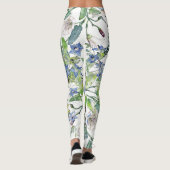 Leggings Guêtres florales d'impression d'oiseaux d'oiseau (Dos)