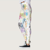 Leggings Guêtres florales linéaires (Gauche)