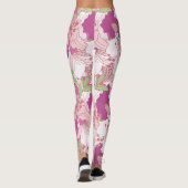 Leggings Guêtres florales roses de rhododendron (Dos)