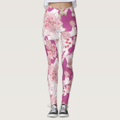 Leggings Guêtres florales roses de rhododendron (Devant)