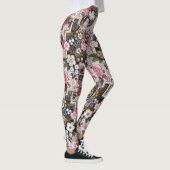 Leggings Guêtres florales roses faites sur commande (Droite)