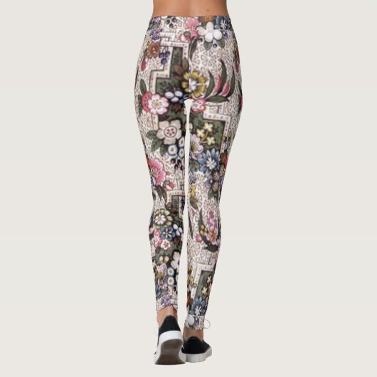 Leggings Guêtres florales roses faites sur commande (Dos)