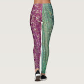 Leggings Guêtres foncées de broderie de pourpre et de vert (Dos)