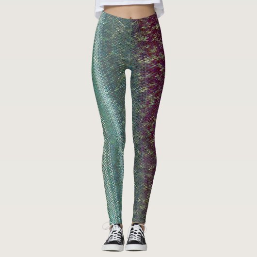 Leggings Guêtres foncées de broderie de pourpre et de vert (Devant)