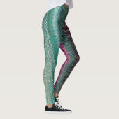 Leggings Guêtres foncées de broderie de pourpre et de vert (Droite)