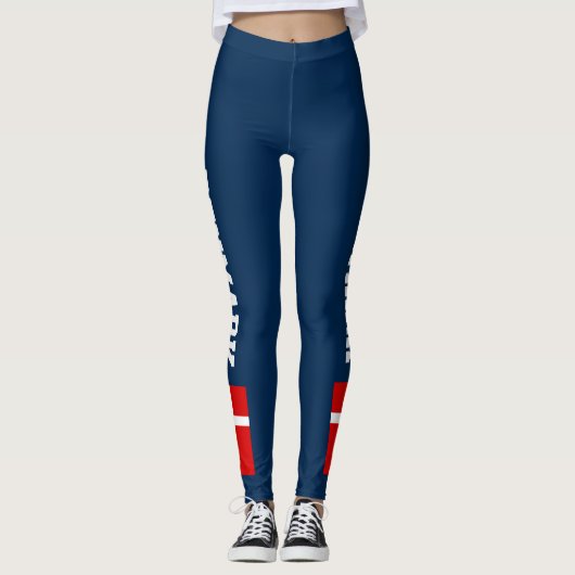 Leggings Guêtres foncées faites sur commande de drapeau (Devant)