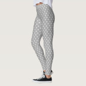 Leggings Guêtres grises de point de polka (Gauche)