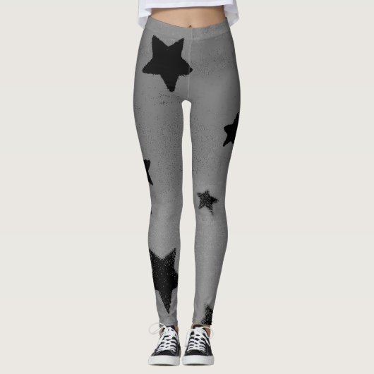 Leggings Guêtres grises étoilées (Devant)