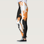 Leggings Guêtres impertinentes de Camo de fille - orange (Gauche)