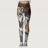 Leggings Guêtres indigènes de photo de loup (Devant)