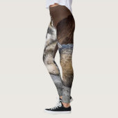 Leggings Guêtres indigènes de photo de loup (Gauche)