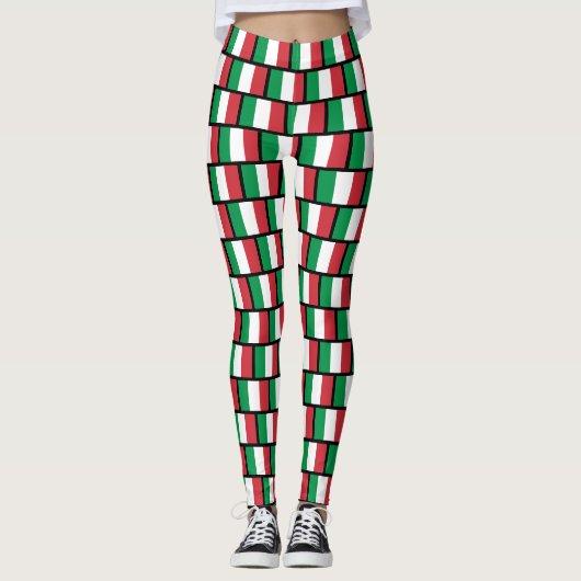 Leggings Guêtres italiennes de motif de drapeau pour le (Devant)