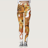 Leggings Guêtres japonaises de tatouage de dragon (Devant)