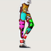 Leggings Guêtres japonaises du chat YOROSHIKU de clavier (Droite)