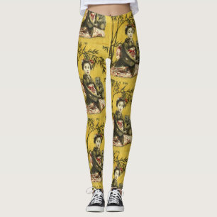 Leggings Guêtres japonaises vintages de geisha et de démon