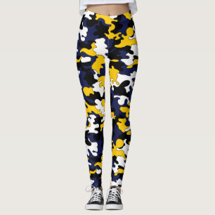 Leggings Guêtres jaunes, bleues, noires de Camo